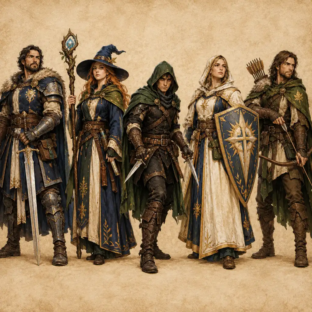 Drużyna pięciu bohaterów fantasy